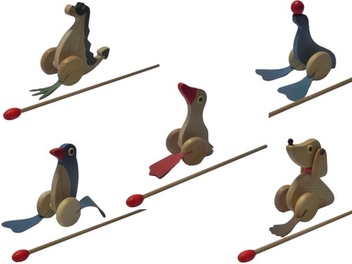 Holz schiebespielzeug tiere - holz,